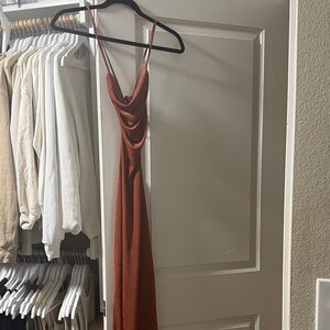 Edikted Rust Backless Maxi Dress